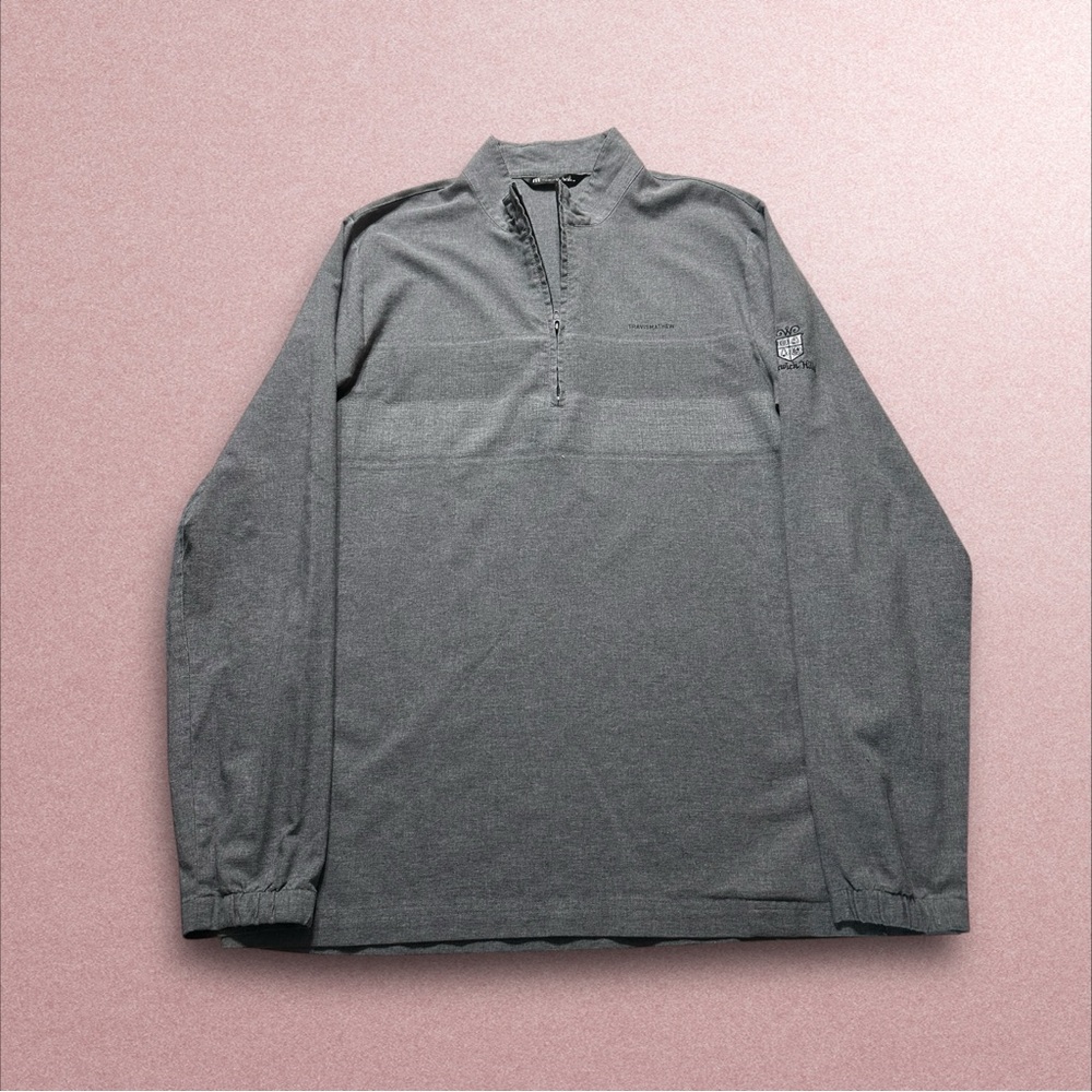 travis mathew 1/4 zip jacket mens xl grey long sleeve pullover golf performance